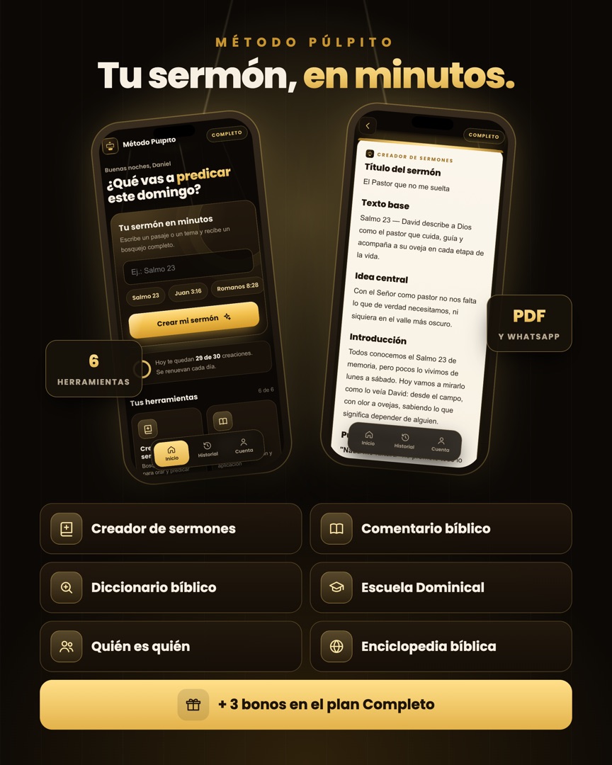 App Método Púlpito en el celular: creador de sermones y las 6 herramientas